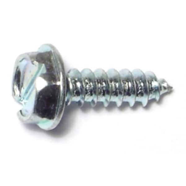 Midwest Fastener Sheet Metal Screw, #6 x 1/2 in, Zinc Plated Steel Flange Hex Head Slotted Drive, 40 PK 61342 - main